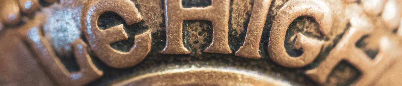 Lehigh doorknob in Linderman Library close-up